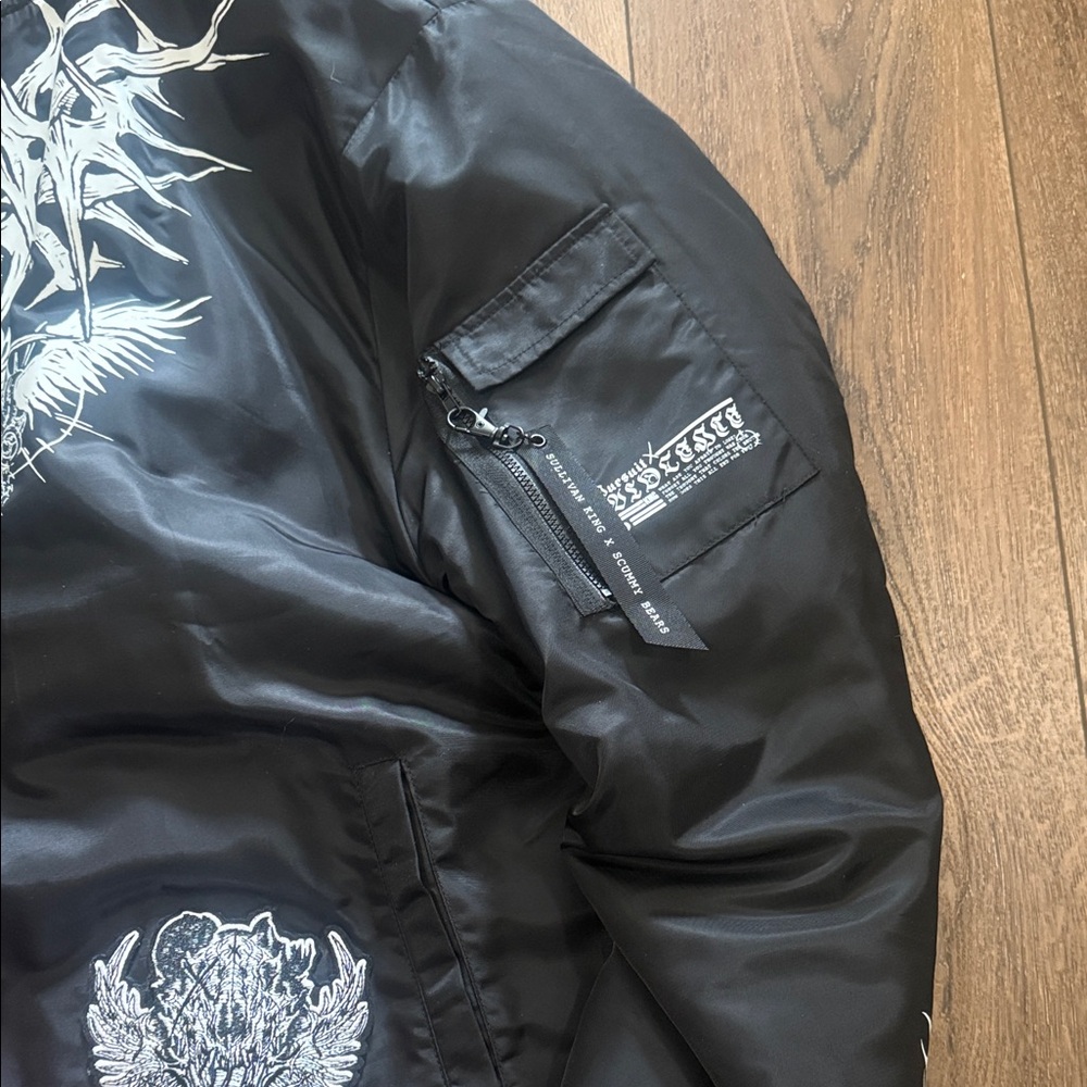 Sullivan King Black Graphic Bomber Jacket - Picture 5 of 5